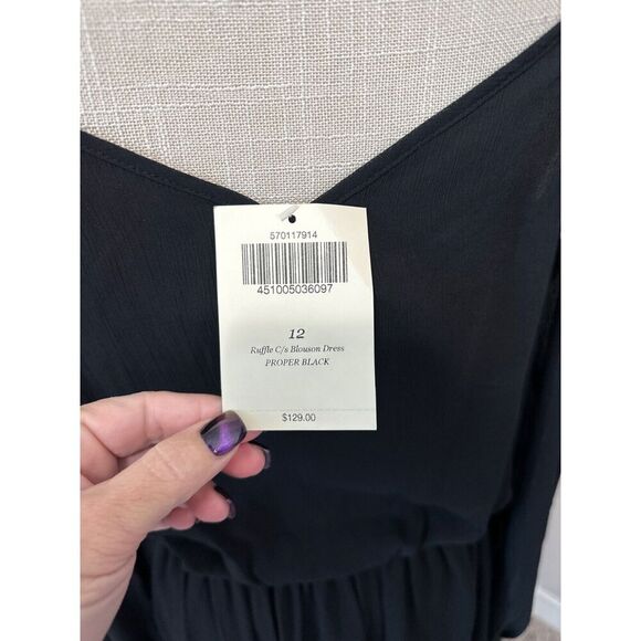 NWT Boston Proper Womens Dress 12 M Ruffle Fairy Vamp Witchy - Picture 6 of 7